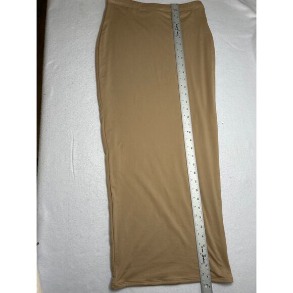 Naked Wardrobe Tan Maxi Pencil Skirt for Night Out - Picture 7 of 8